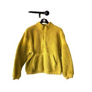 JoyLab Fleece Pullover Women's Size M Yellow Quarter Zip